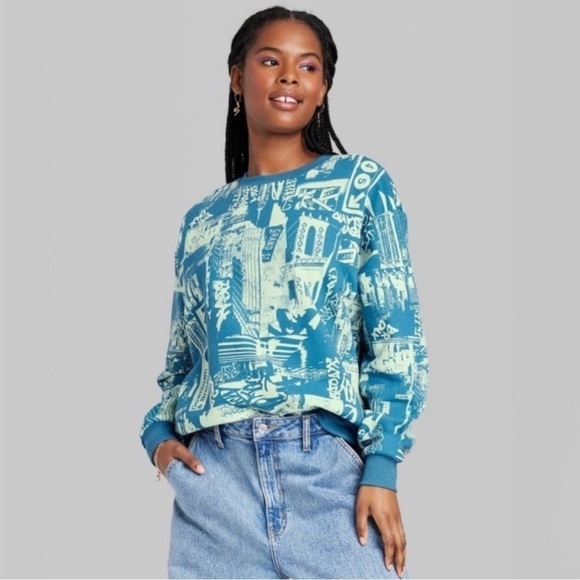 wild fable Tops - 🔥 Wild Fable NWOT NYC Graphic Print Oversized Sweatshirt XXL